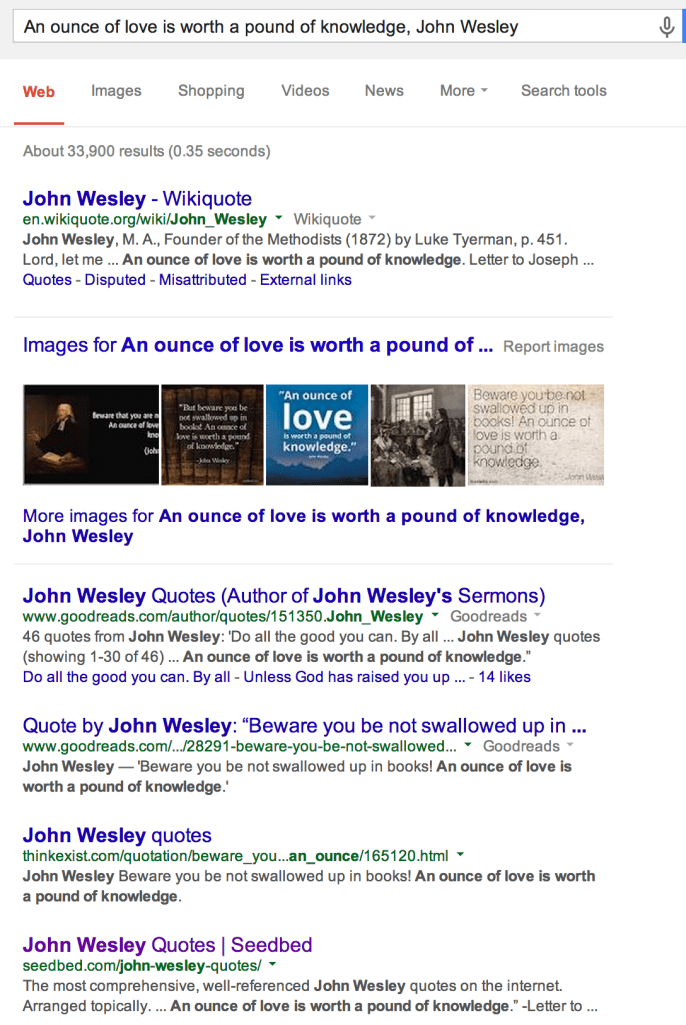 Ounce of love, Wesley